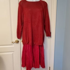 Vintage 90s The Limited Shiny Sweater and Crinkle Skirt Set